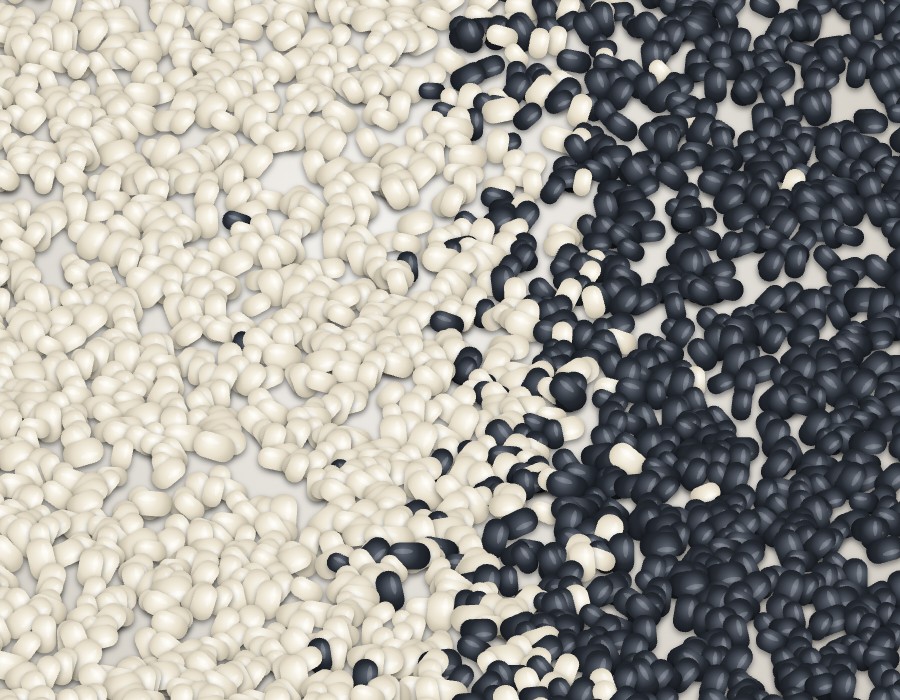 Natural and black engineering resin pellets